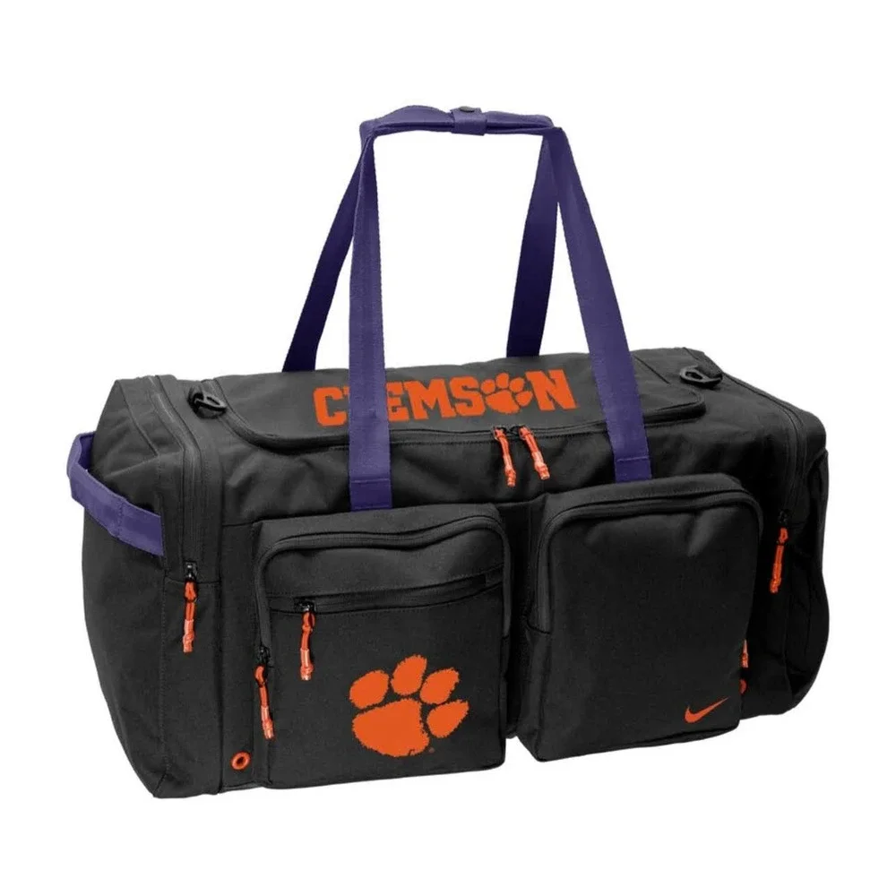 Clemson Tigers Nike Football Duffel Bag Mens Black Utility Power Cargo Pockets